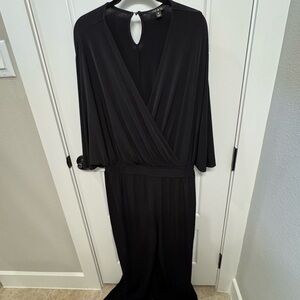 IMAN Black Flounce Sleeve Women's Jumpsuit